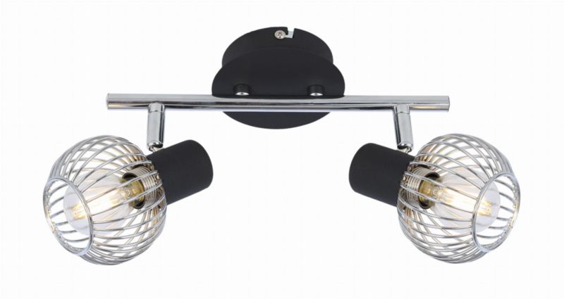 Lampa sufitowa Candellux Oslo chromowana czarna wym: 15 x 26 x 8 cm 2xE14 x 40W 1 szt.