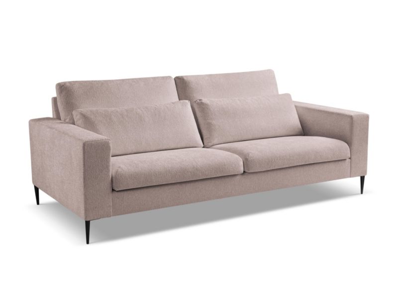 Sofa 3-osobowa LaMiaSofa DIANO z tkaniny szenilowej 221x110 cm pudrowy róż 1 szt.