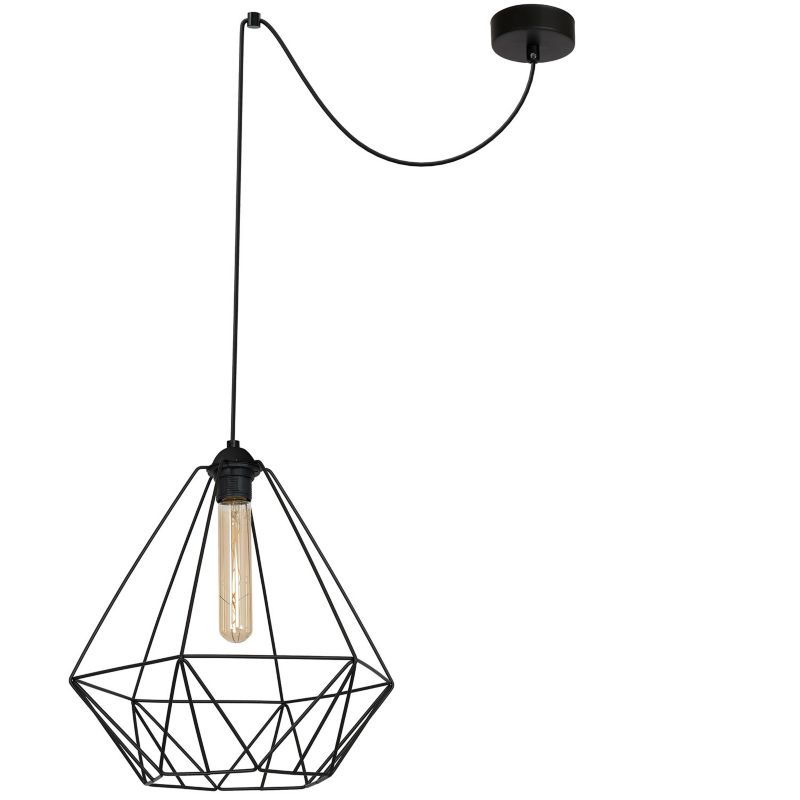 Lampa wisząca Luminex Spindel Basket czarny matowy wym: 250 x 35 x 35 cm 1xE27 x 15W 1 szt.