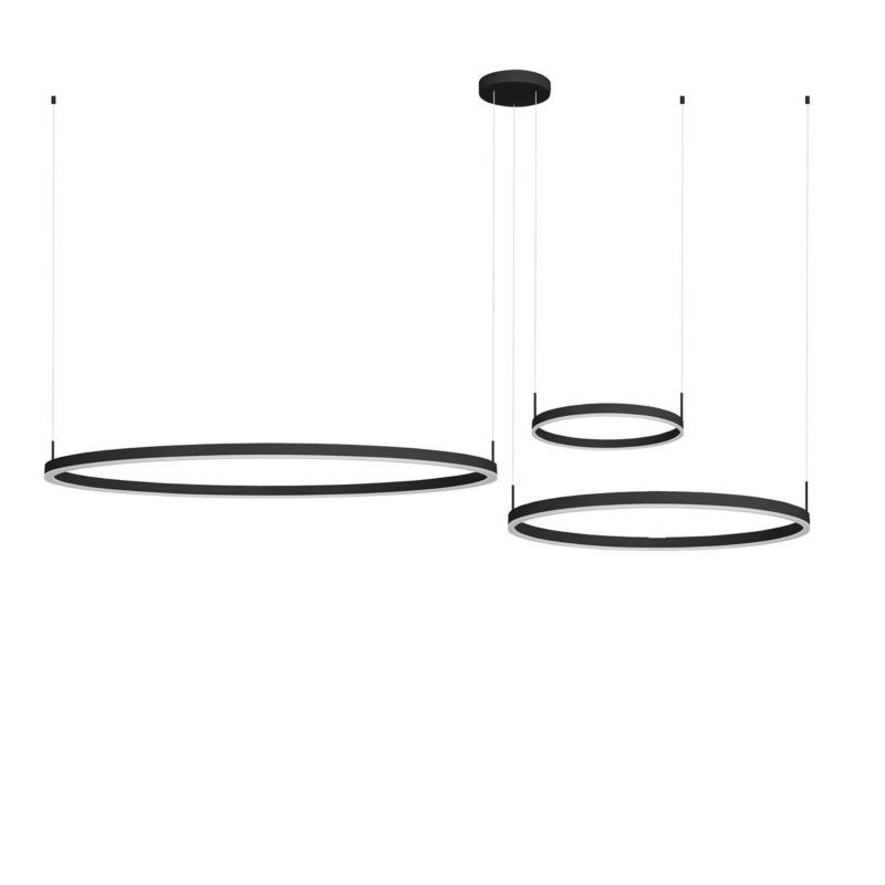 Lampa wisząca IdeaLED Jolieta czarno-biała ringi 102W 1 szt.