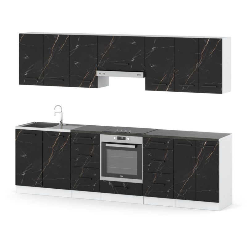 Zestaw Kuchenny Hurtownia-Mebli Z Blatem Kuchnia Roma 280cm Biały Mat San Sebastian 280x47x145 cm 1szt.