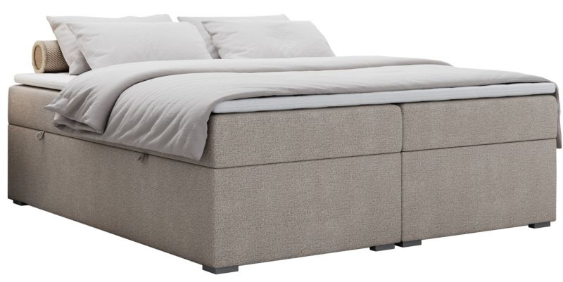 Łóżko kontynentalne MKS Meble BESS 180x200 H3 beżowy struktura 1szt.