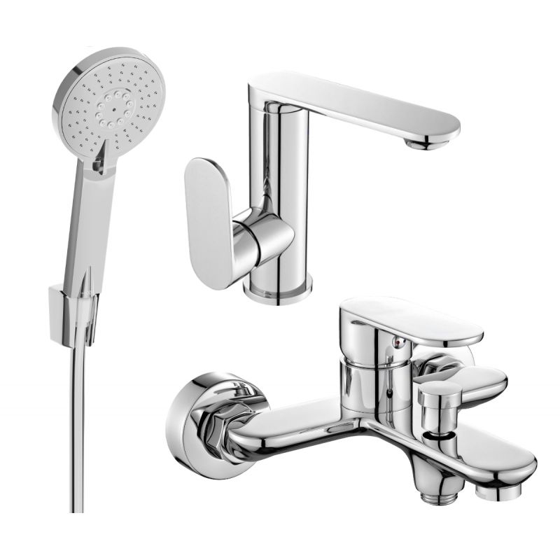 Zestaw wannowy Mexen Milo chrom 1 szt.