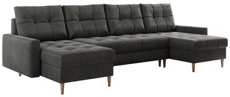 Narożnik MKS Meble ASTRA U uniwersalny ciemnoszary welwet 1szt.