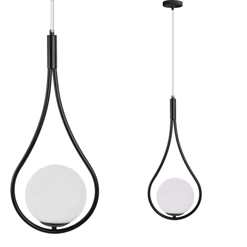 Lampa Sufitowa Wisząca Toolight G111-1W Czarny Biały 1 Szt