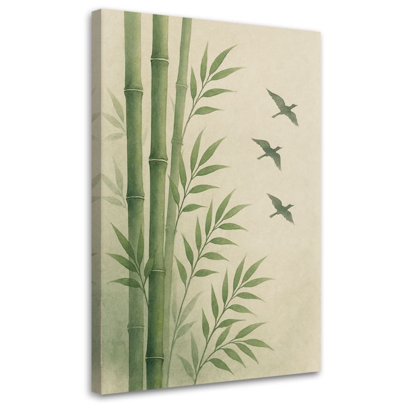 Obraz na płótnie Feeby Bambusy Liście Akwarela 40x60cm 1szt