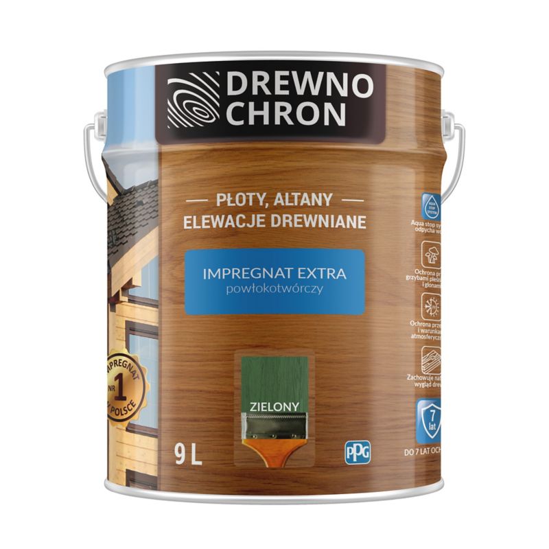Impregnat Drewnochron Extra Powłokotwórczy zielony 9 l