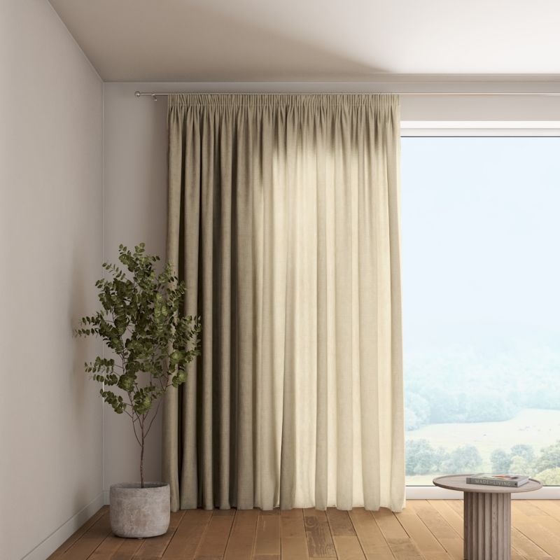 Zasłona na taśmie marszczącej 1 szt. 130 x 245 cm Dekoria ciemny beż 1 szt.