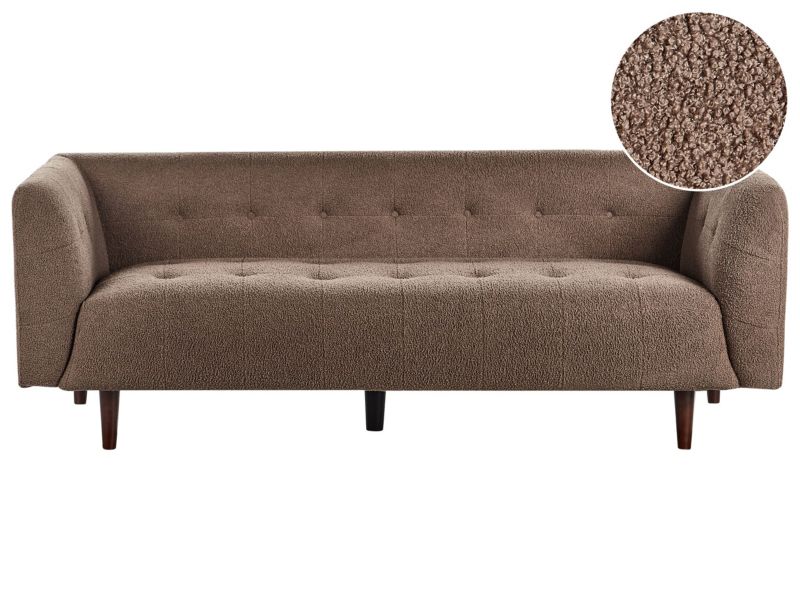 Sofa Byske Boucle Brązowy dla 3 osób 1 szt.