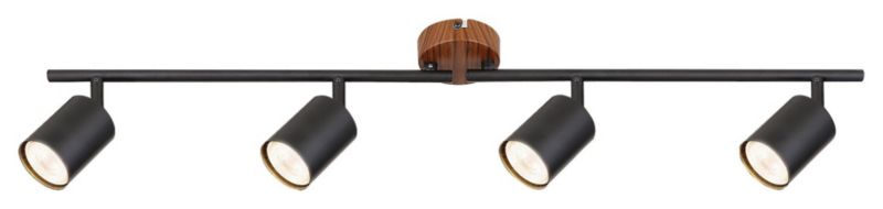 Lampa sufitowa wisząca Rabalux Edmund dąb-czarna wym: 13 x 79 x 5,5 cm 4xGU10 x 1 szt.