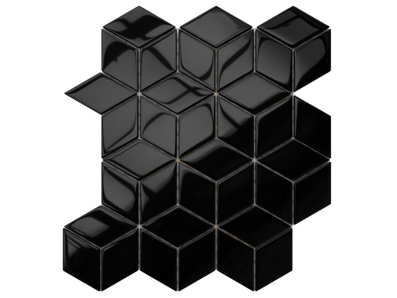 Mozaika szklana Ilcom romb diamond czarny połysk 26.5 x 30.5 cm 1 szt.