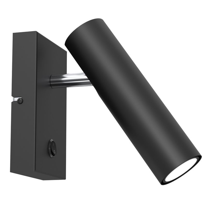 Kinkiet ścienny Luminex Axion czarny mat-chromowany z włącznikiem 1 x GU10 x 8W IP20 wym: 16 x 10 x 24 cm - 1 szt.