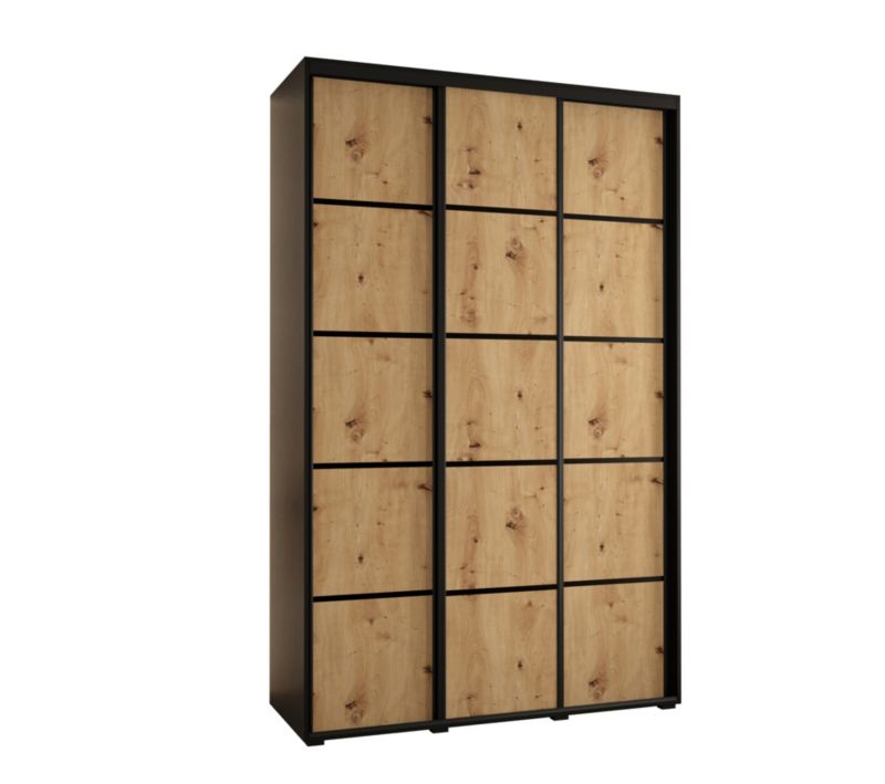 Szafa przesuwna Abiks DAVOS 4 wysoka szer.150cm gł.45cm czarny/artisan/czarny 1szt.