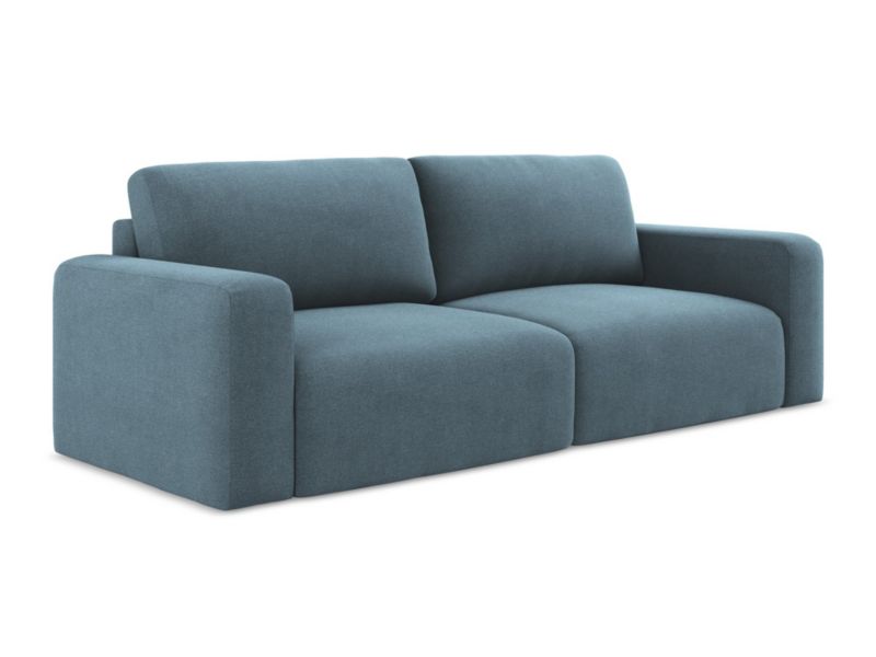 Kanapa 3-osobowa z funkcją spania LaMiaSofa OSTIA z tkaniny strukturalnej 244x102 cm jasny niebieski 1 szt.