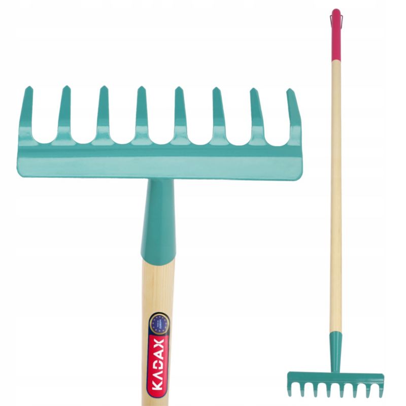 Grabie KADAX Do Liści Trawy metalowe 8-Zębne Z Trzonkiem 1szt.