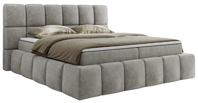 Łóżko kontynentalne MKS Meble NIRA 180x200 H3 jasnoszary struktura 1szt.