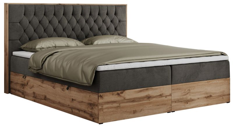 Łóżko kontynentalne MKS Meble AMORE 180x200 H3 ciemnoszary welwet 1szt.