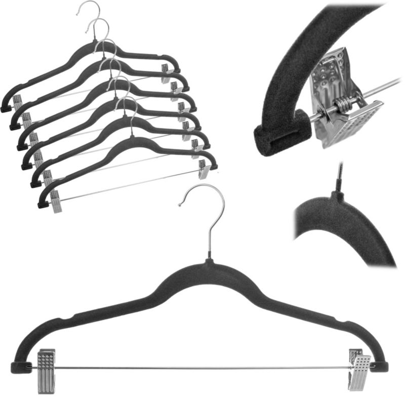 Wieszak KADAX folkowany Pablo z klipsami Szary 6 szt.