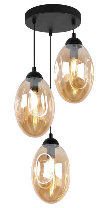 Lampa sufitowa wisząca Light Home LH Vigo 3x E14 60W okrągły 19cm miodowy 1szt.