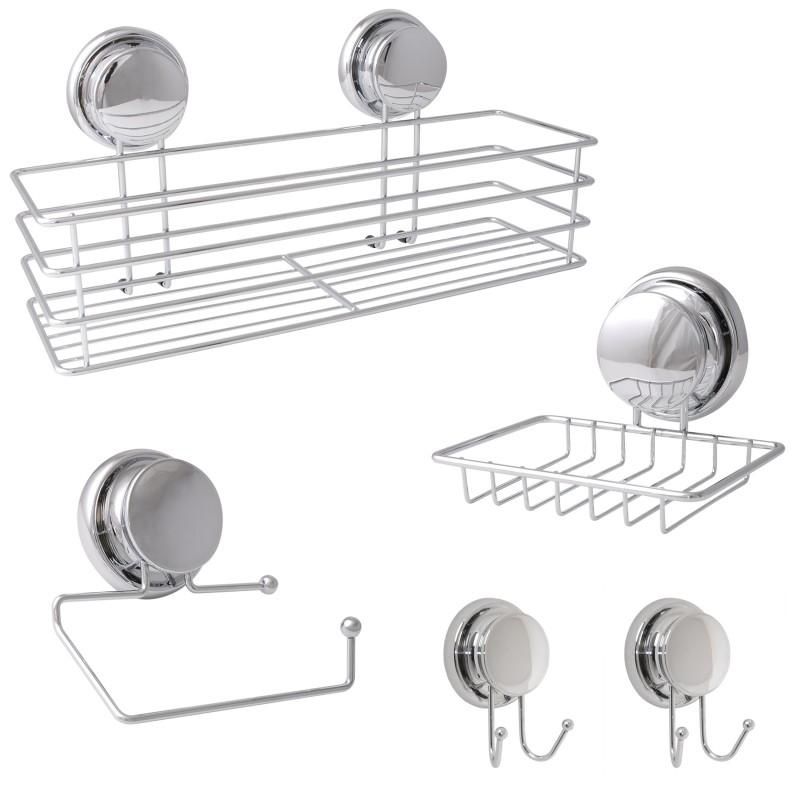 Zestaw łazienkowy Yoka Home 4 -elementowy na przyssawki - 1 szt.