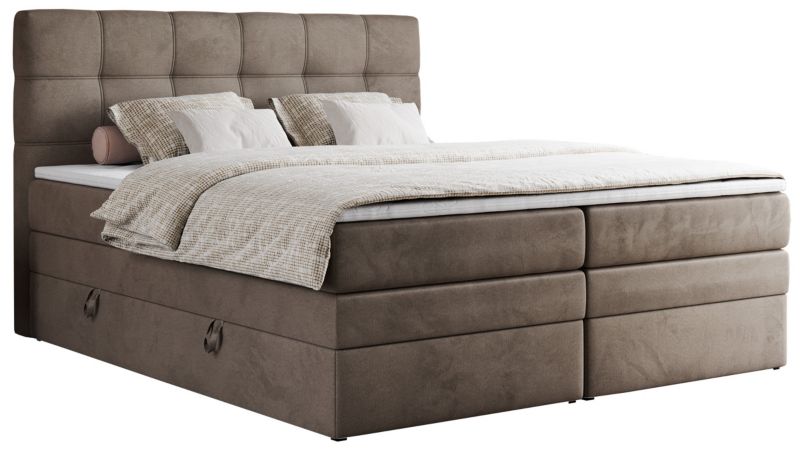 Łóżko kontynentalne MKS Meble ERNI KING 200x200 H3 Brązowy welvet 1szt.