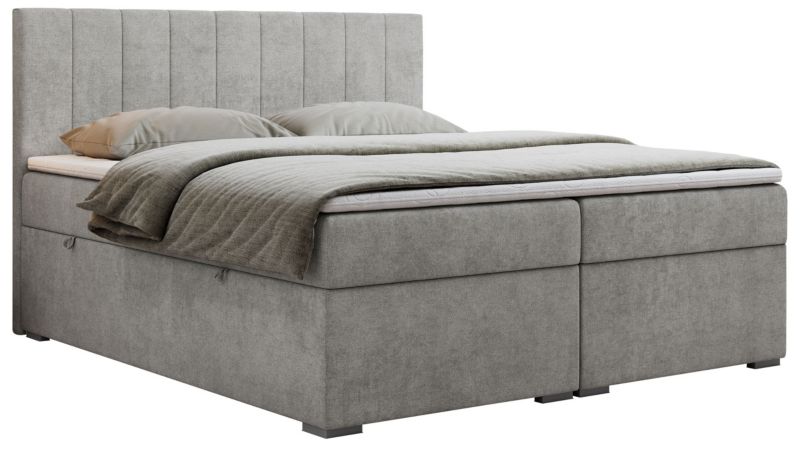 Łóżko kontynentalne MKS Meble LOPE 180x200 H3 jasnoszary struktura 1szt.