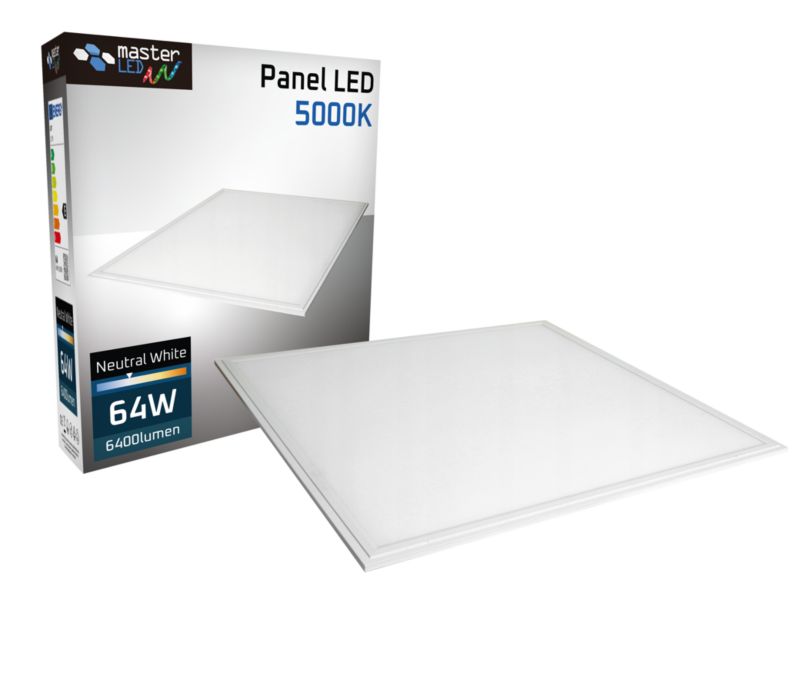 Panel LED MasterLED Lumio 64W 595x595mm zimna biel 5000K IP20 biały 1 szt.