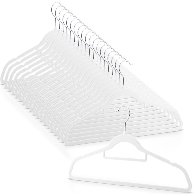Wieszaki na ubrania Massido welurowe do szafy 20sztuk garderoby zestaw białe 1szt.