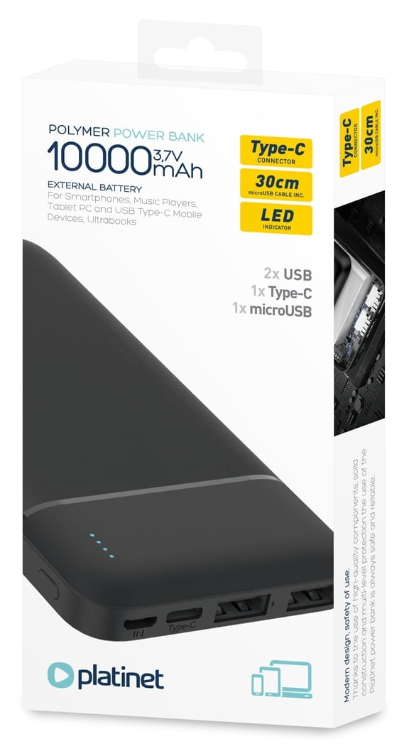 PLATINET power bank 10000mAh 45720 PMPB10W705B - Henryx24