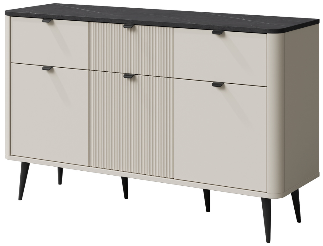 Komoda trzydrzwiowa z szufladami 160 cm MIREL kaszmir