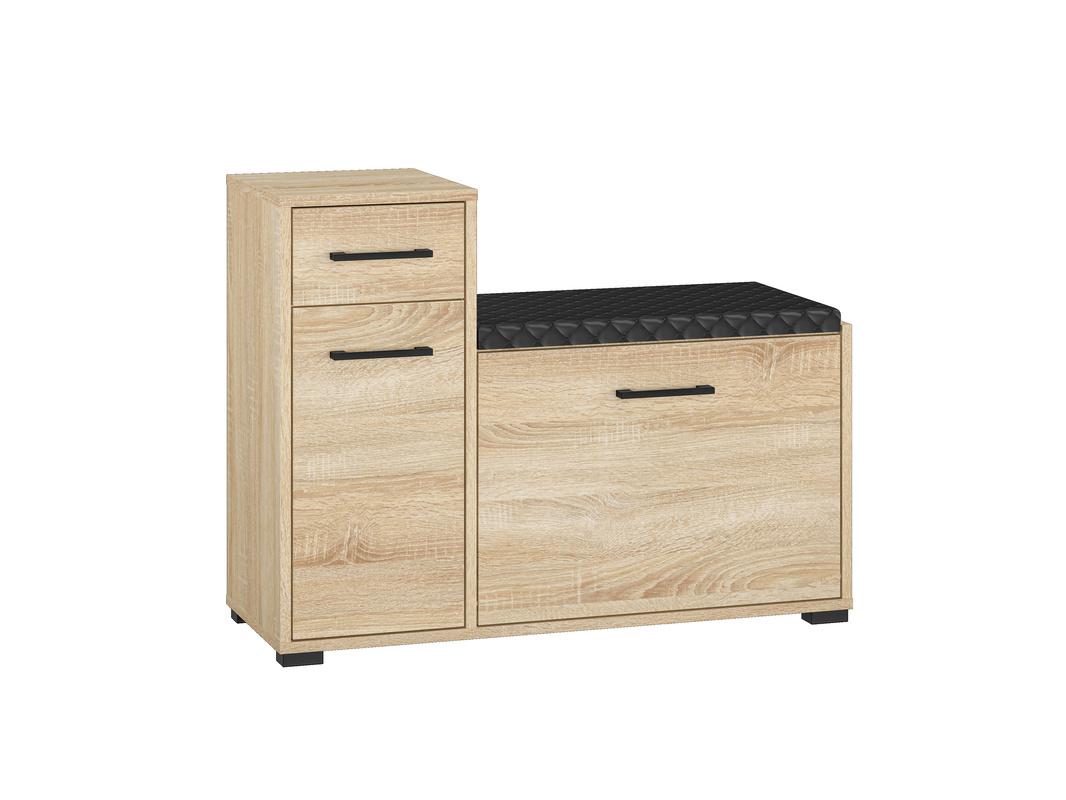 Szafka na buty do przedpokoju z tapicerowanym siedziskiem CARO