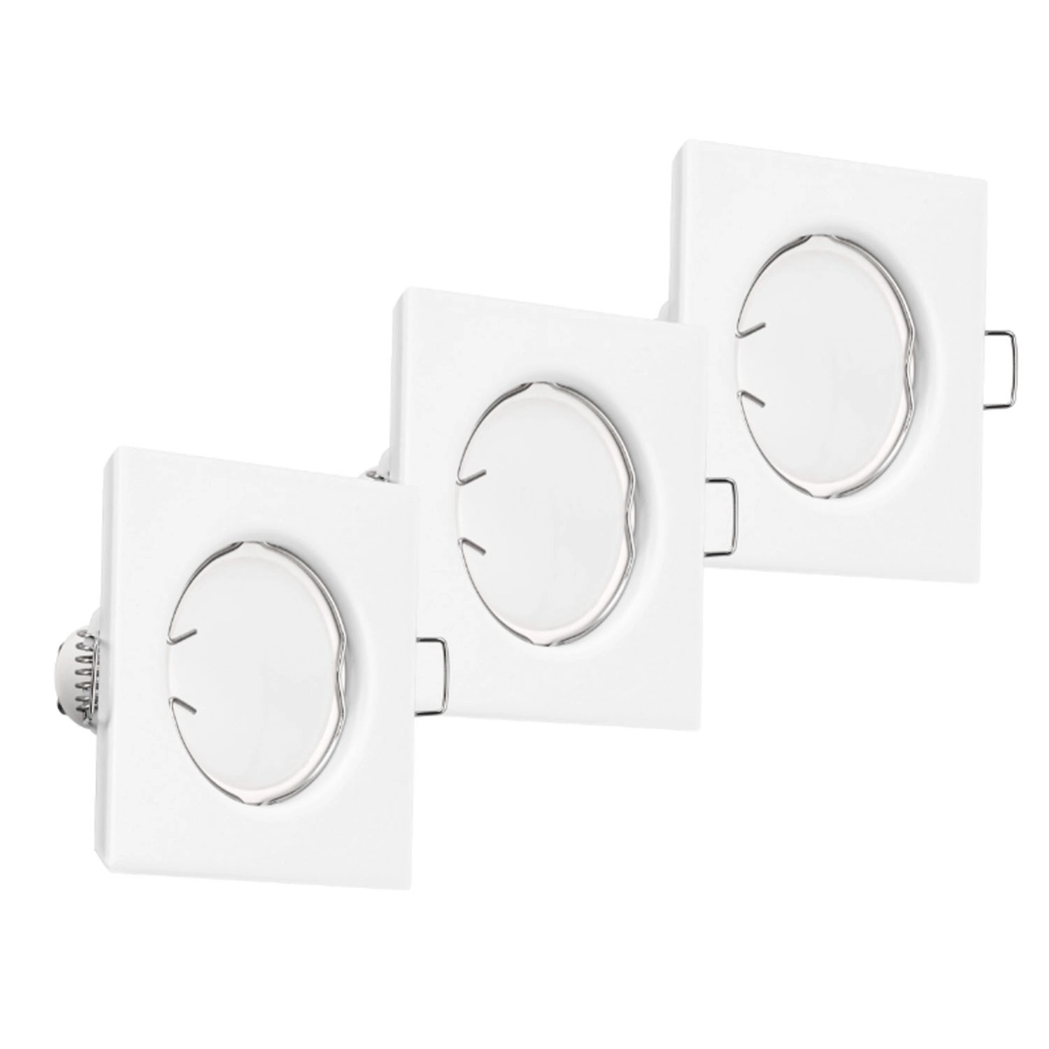 DPM Oprawy sufitowe kwadratowe GU10 3,5W 3000K 250lm białe 3-pak.