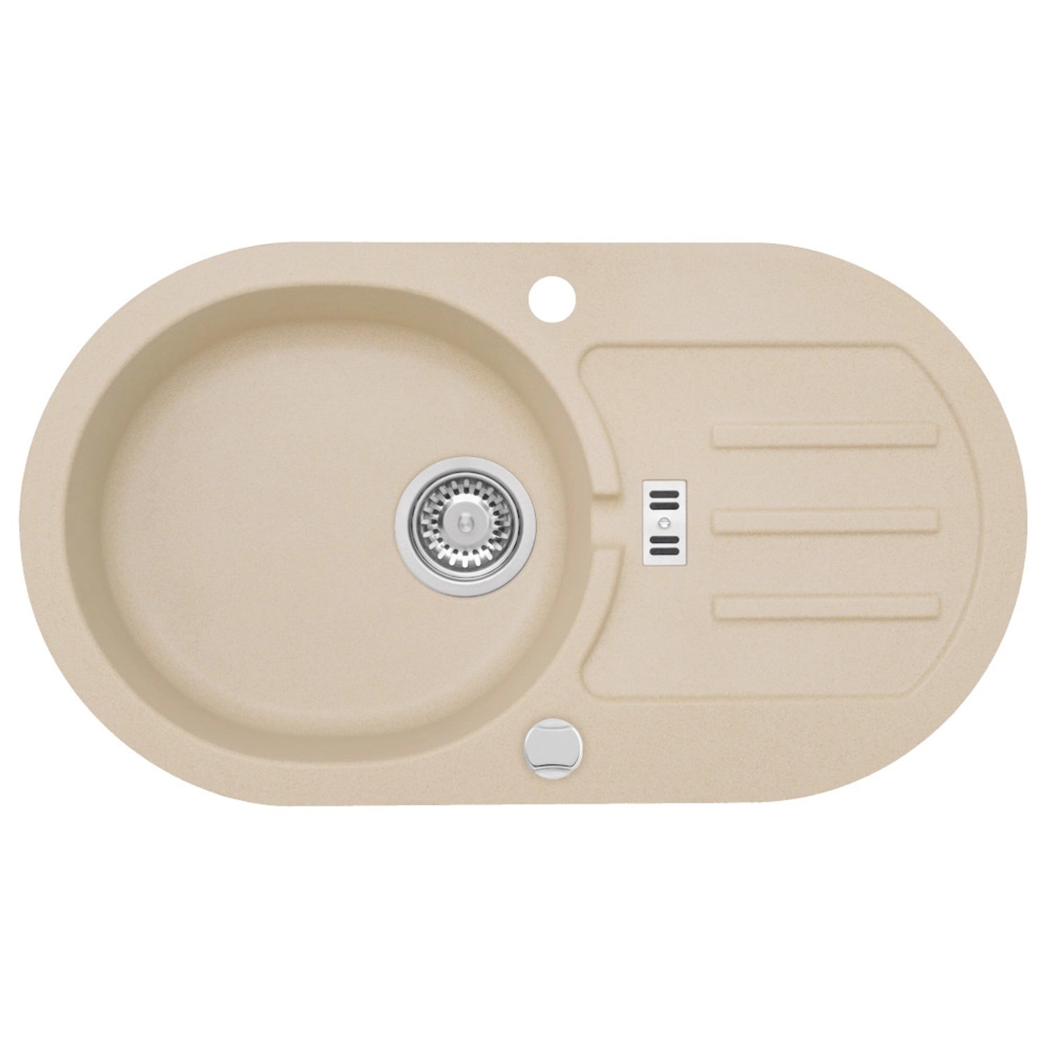 Zlewozmywak Malibu 3 1-kom. beż 77x43 cm