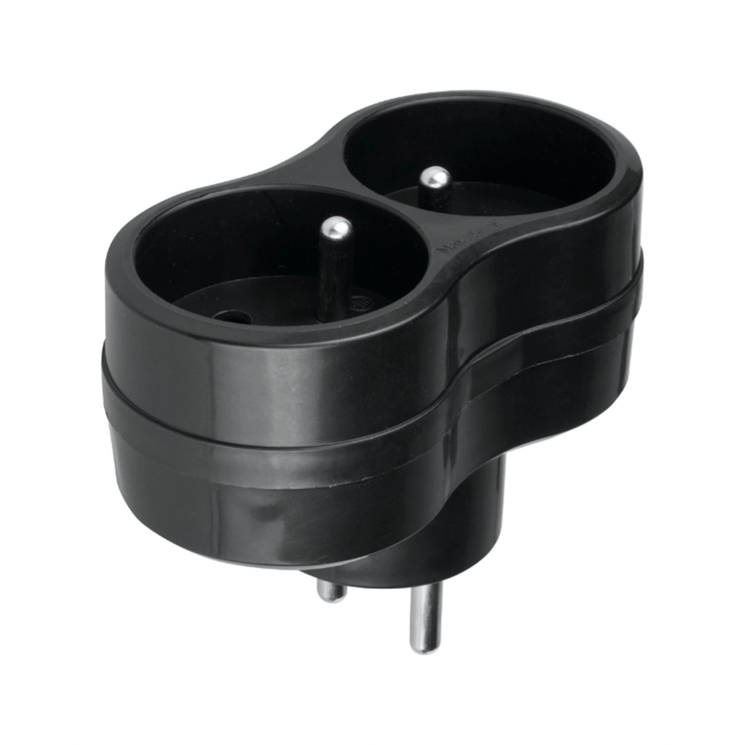 Rozgałęźnik 2 x 2P+T czarny