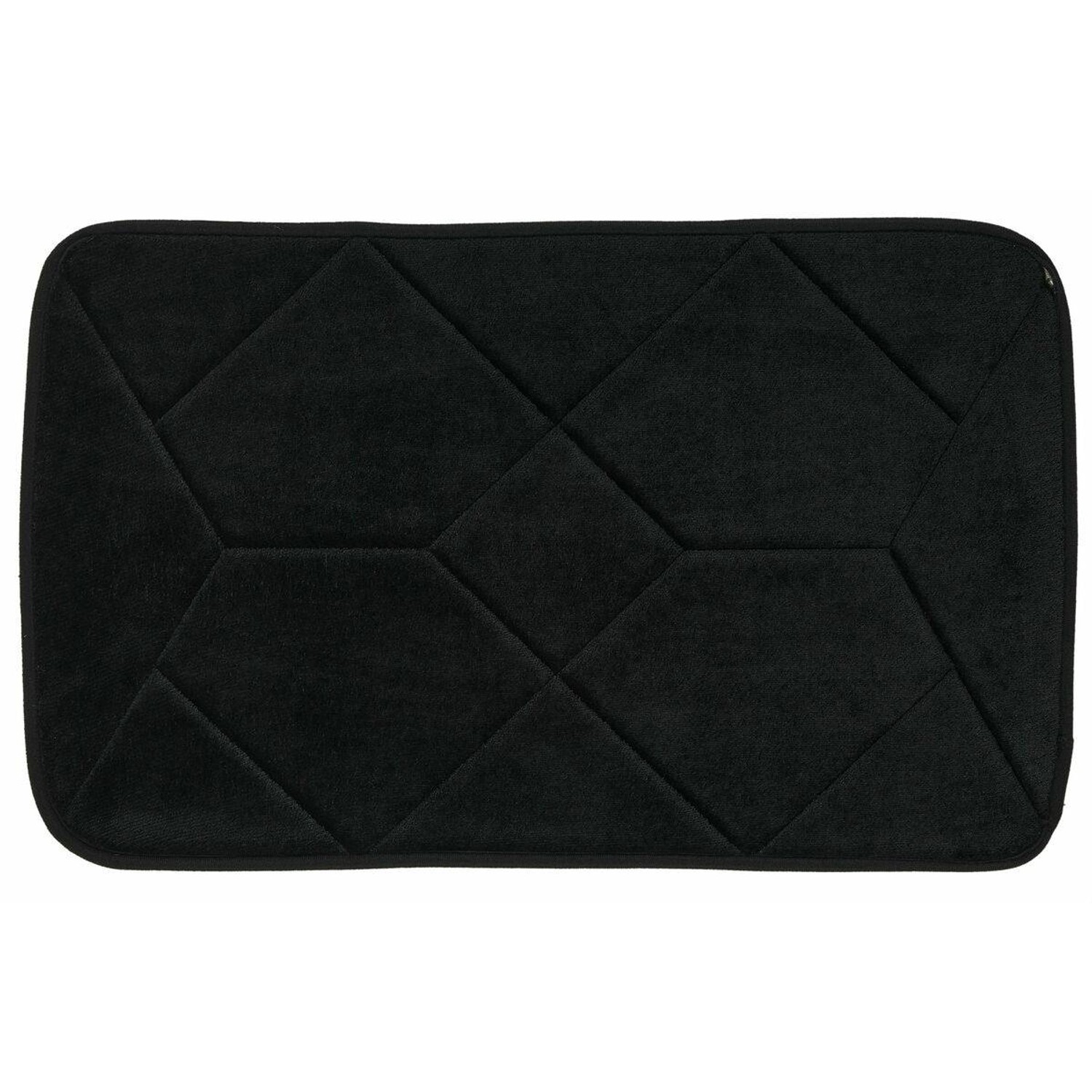 Dywanik łazienkowy 50 x 80 cm czarny tłoczony