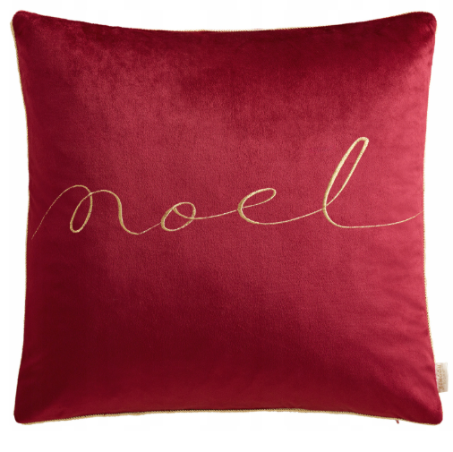 Poszewka świąteczna welur Noel bordo ze złotą lamówką 45x45 cm BW/R