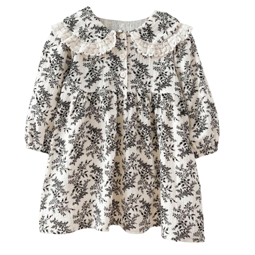 Sukienka muślinowa Gałązki z kołnierzykiem NS