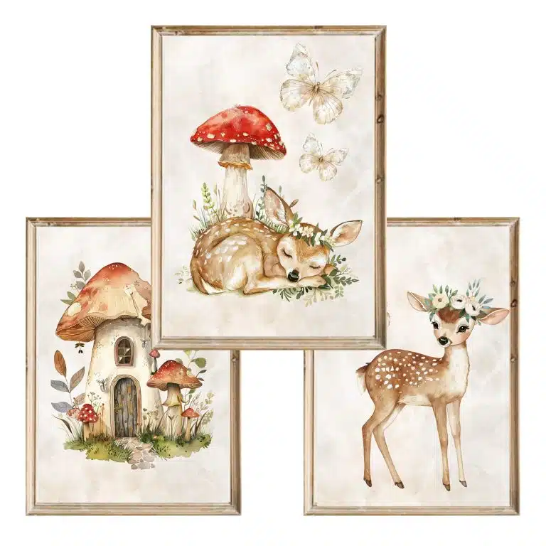 Zestaw trzech plakatów dla dzieci Sarenka w Lesie - A3