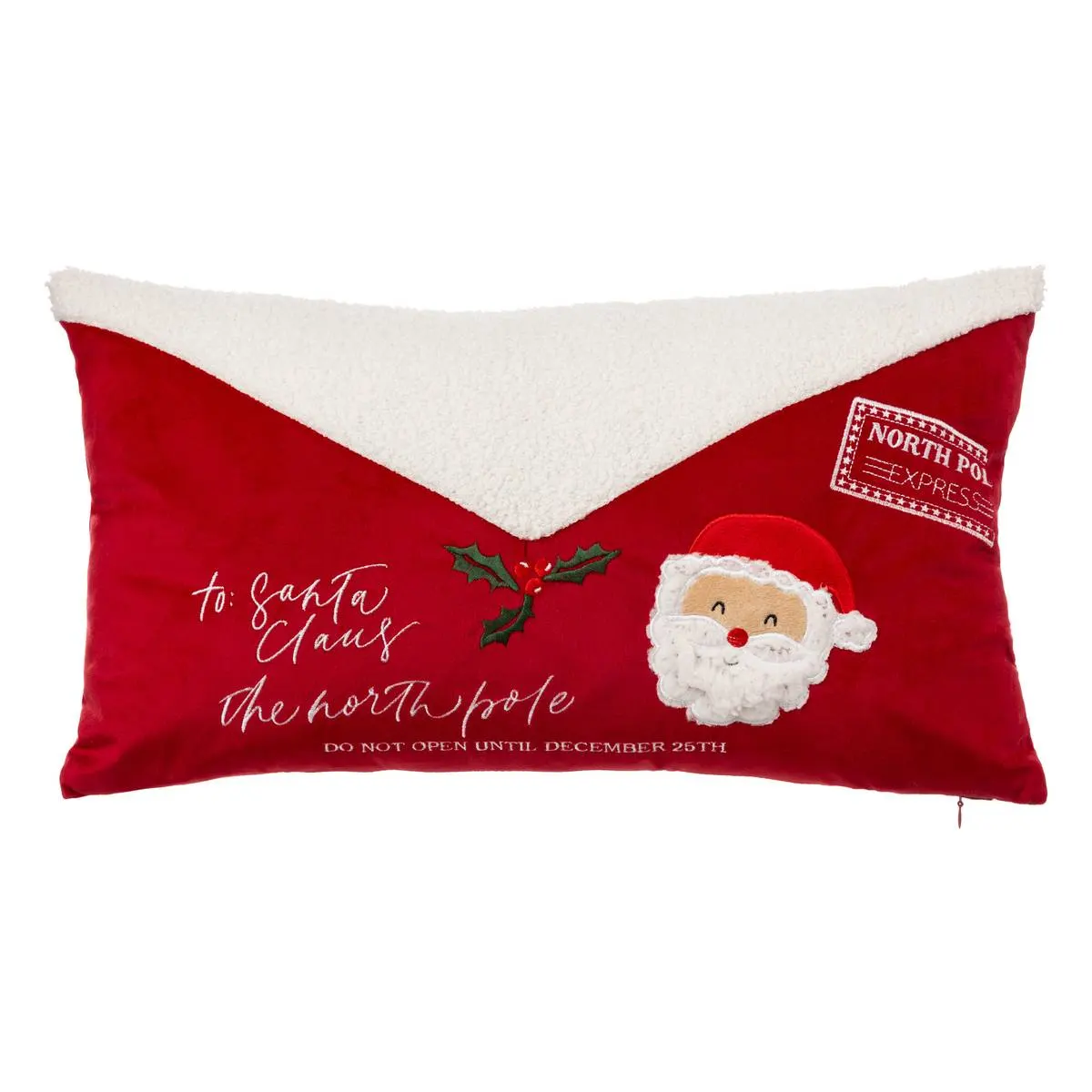 Poduszka dekoracyjna świąteczna w kształcie listu do Mikołaja SANTA LETTER CUSHION 50x30 cm db