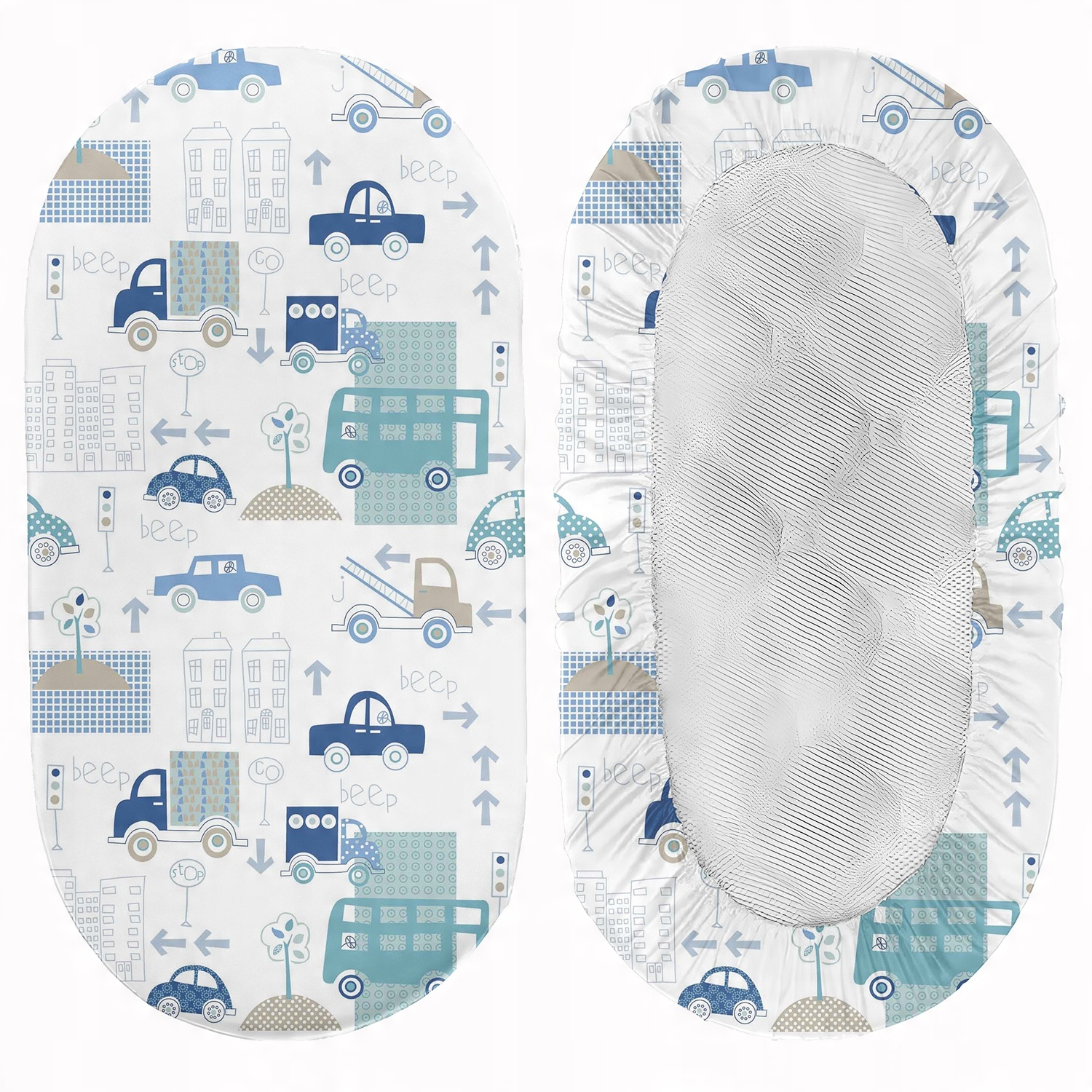 Prześcieradło bawełniane do gondoli Niebieskie Pojazdy AL