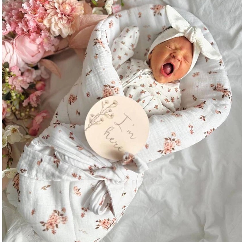 Rożek usztywniony muślinowy Little Flowers IF