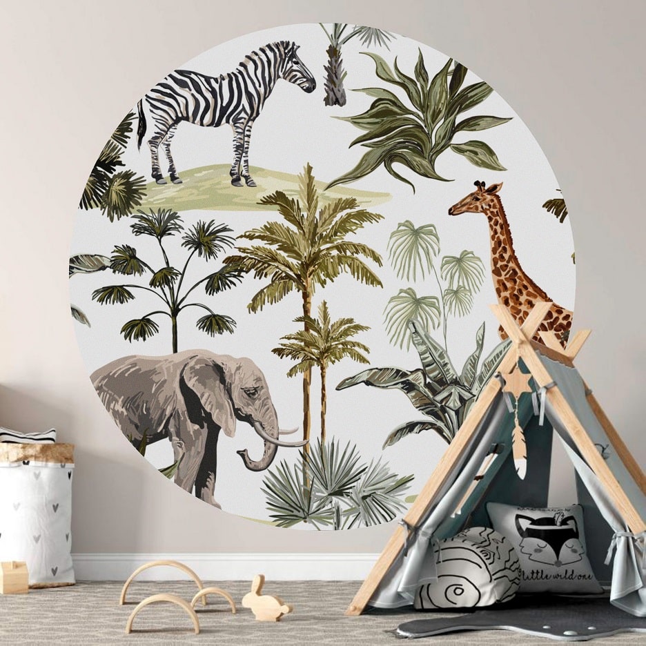 Naklejka ścienna koło Safari 140 cm BW