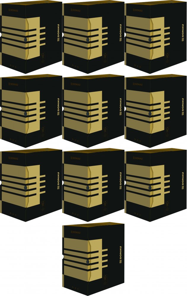 10x Pudło archiwizacyjne Donau, A4, 200mm, brązowy