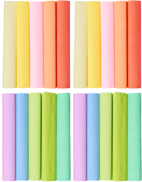 2x Bibuła marszczona TOP 2000 Creatino, 25x200cm, 10 sztuk, mały mix kolorów pastelowych