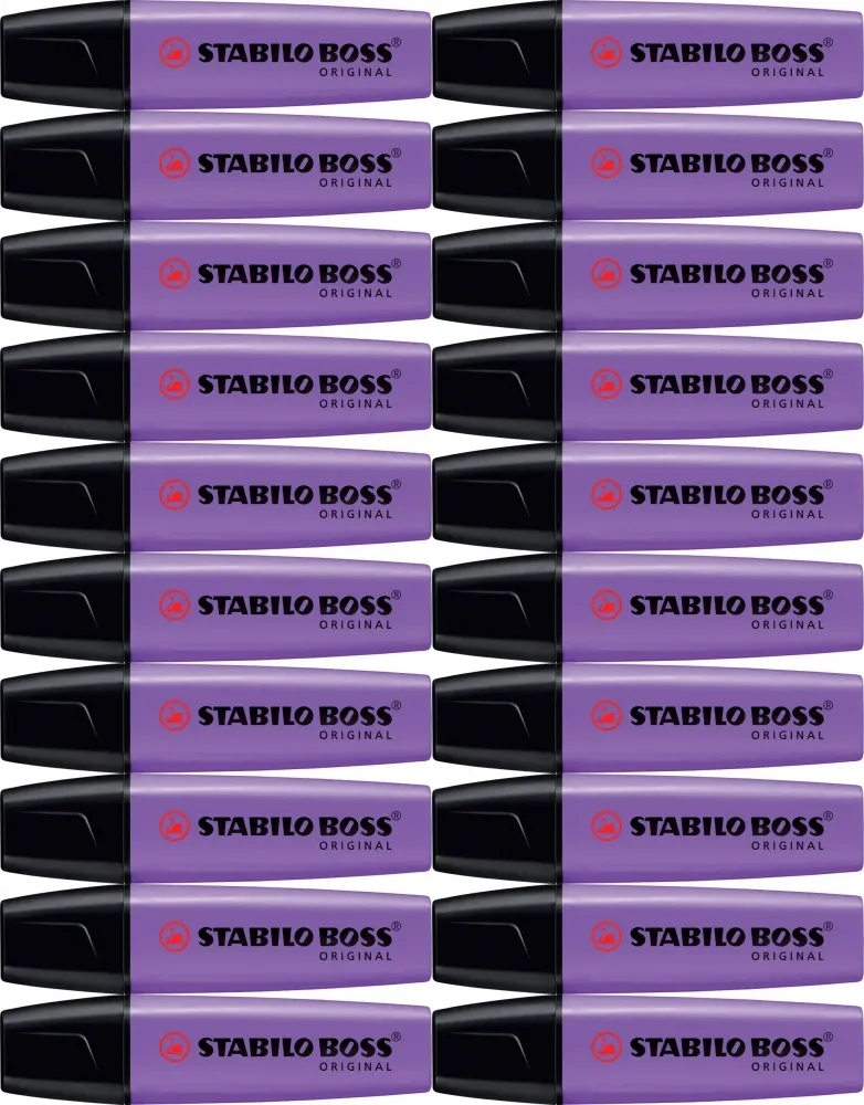 20x Zakreślacz Stabilo, Boss Original 70/55, ścięta, fioletowy