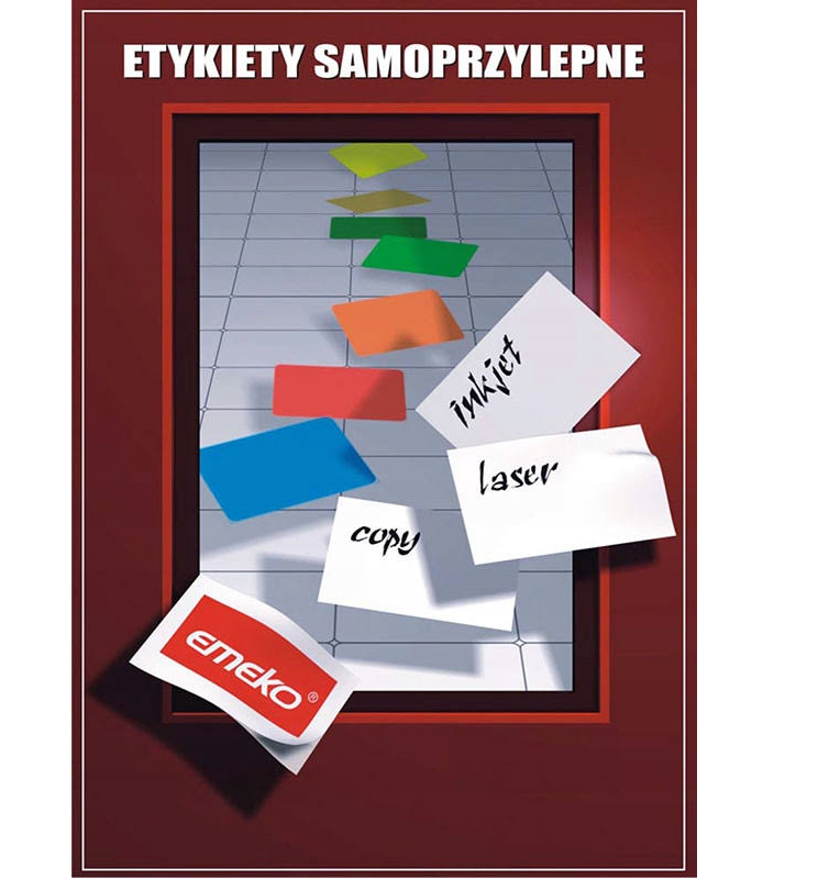 Etykiety samoprzylepne Emeko, 210x297mm, 100 arkuszy, biały