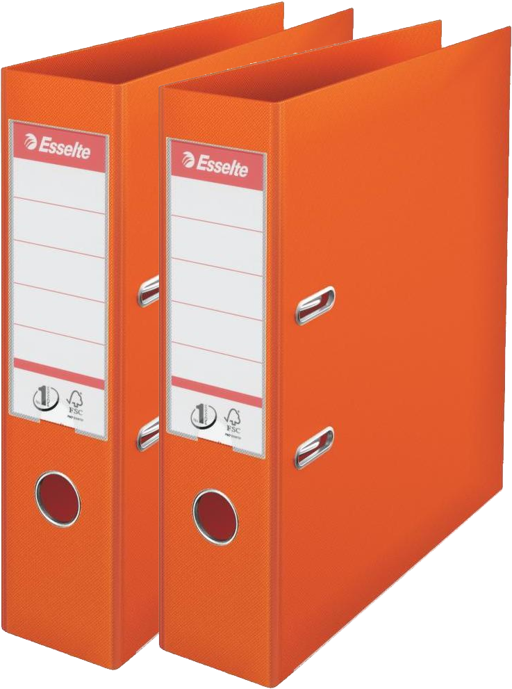 2x Segregator A4 Esselte No.1 Power, 75mm, do 500 kartek pomarańczowy