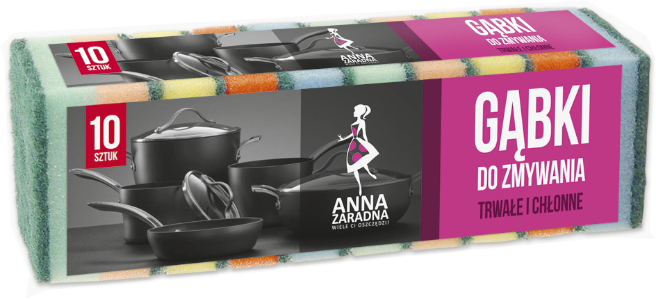Zmywaki kuchenne Anna Zaradna, 10 sztuk, mix kolorów