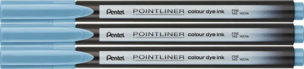 3x Cienkopis Pentel Pointliner Colour, morski