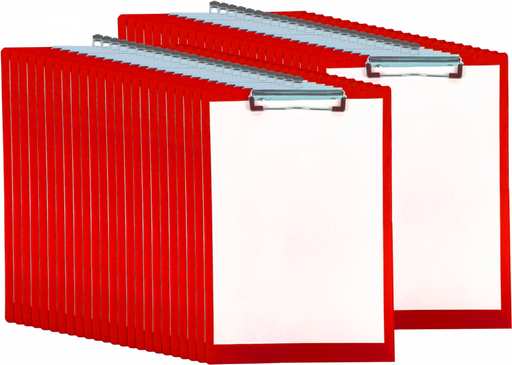 48x Clipboard Viking, A4, czerwony